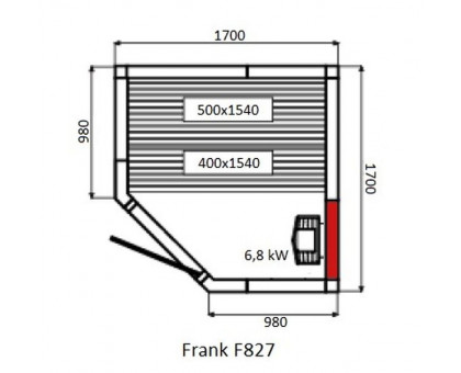 Финская сауна Frank F827 170х170 см