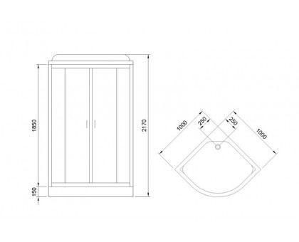 Душевая кабина Royal Bath RB 100HK6-BT 100х100 см, с прозрачными стеклами