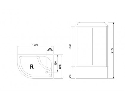 Душевая кабина Royal Bath RB 8120BK1-M 120х80 см, с матовыми стеклами, правосторонняя