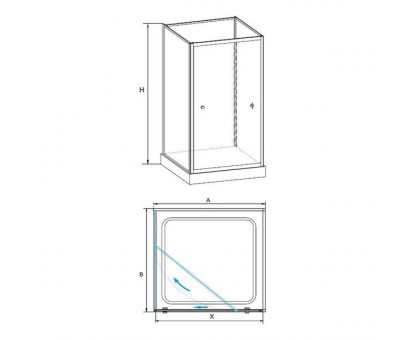 Душевая кабина RGW OLB-206 80x80  профиль хром