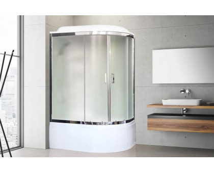 Душевая кабина Royal Bath RB 8120BK3-WC-CH 120х80 см, с матовыми стеклами, левосторонняя