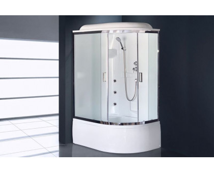 Душевая кабина Royal Bath RB 8120BK2-M-CH 120х80 см, с матовыми стеклами, левосторонняя