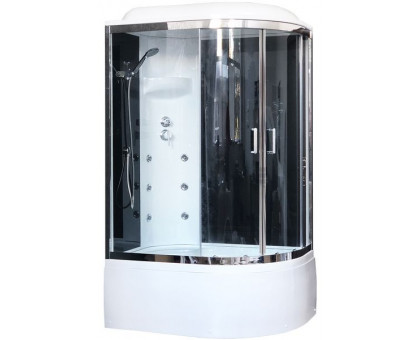 Душевая кабина Royal Bath RB 8120BK3-BT-CH 120х80 см, с прозрачными стеклами, левосторонняя