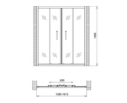 Шторка на ванну Gemy Victoria S30193B 160 см