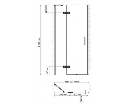 WasserKRAFT Aller 10H05LBLACK Душевая дверь