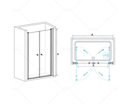 Душевая дверь RGW PA-04 120 см, прозрачное стекло