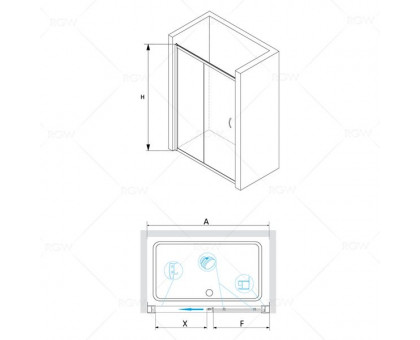 Душевая дверь RGW PA-016 170 см, прозрачное стекло