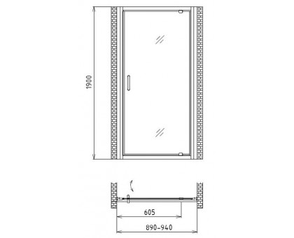 Душевая дверь Gemy Sunny Bay S28170 90 см