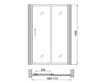 Душевая дверь Gemy Victoria S30191G 170 см