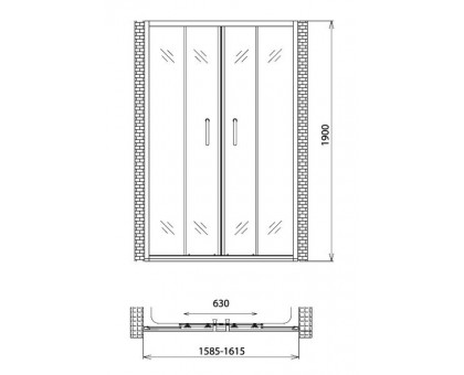 Душевая дверь Gemy Victoria S30192B 160 см