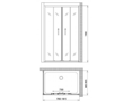 Душевой уголок Gemy Victoria S30192D-A90 180х90 см