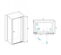 Душевой уголок RGW PA-44 (PA-02 + Z-12 + A-11) 100x80, прозрачное стекло