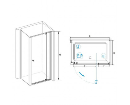 Душевой уголок RGW PA-44B (PA-02B + Z-050-1B) 80x70, прозрачное стекло