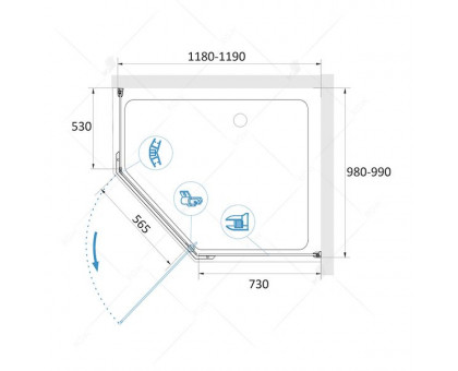 Душевой уголок RGW PA-91 100x120, прозрачное стекло