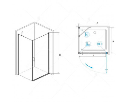 Душевой уголок RGW LE-34 (LE-03 + Z-14) 70x100, прозрачное стекло