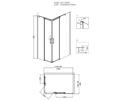 Душевой уголок Grossman GR-3120R 120х80