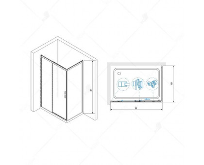 Душевой уголок RGW LE-41B (LE-12B + Z-22B) 100x100, прозрачное стекло