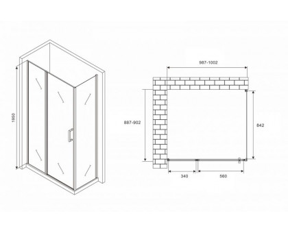 Душевой уголок ABBER Sonnenstrand AG04100BS-S90B