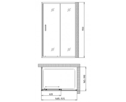 Душевой уголок Gemy Victoria S30191CM-A100M 150х100 см