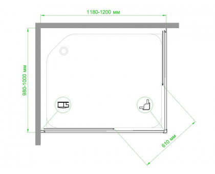 Душевой уголок Royal Bath RB HPD-C-CH 120х100 см, с матовыми стеклами