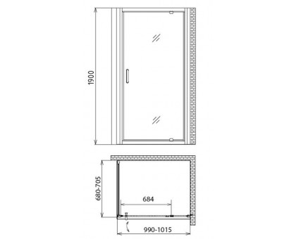 Душевой уголок Gemy Sunny Bay S28160-A70 100х70 см