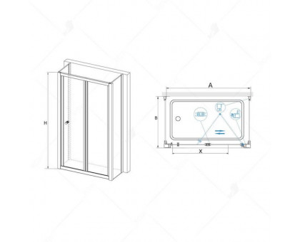 Душевой уголок RGW CL-41 P (CL-21 + 2Z-050-1) 80x90, прозрачное стекло