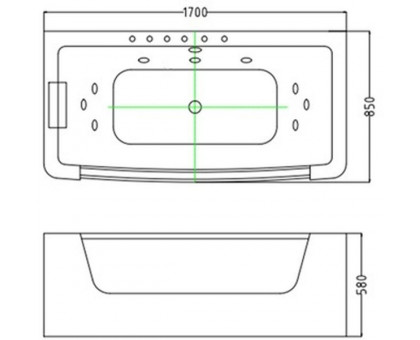 Ванна акриловая WeltWasser WW HB BULLEN 170/85 WT 170х85х58 с гидромассажем, белая