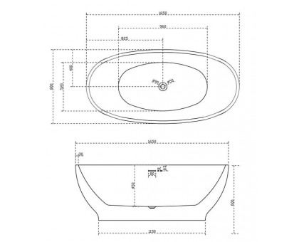 Ванна ABBER AB9207B отдельностоящая 165х80 см