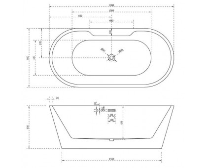 Ванна ABBER AB9299-1.7 отдельностоящая 170х80 см