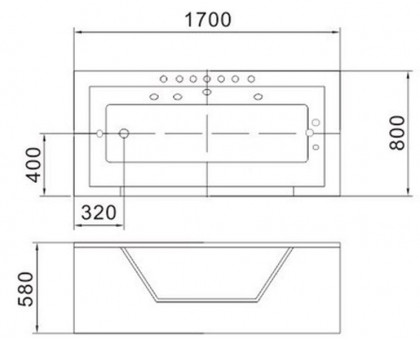 Ванна акриловая WeltWasser WW HB GOTLEUBA 170/80 WT L 170х80х58 с гидромассажем, левосторонняя, белая