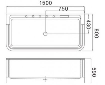 Ванна акриловая WeltWasser WW HB KELLER 150/85 WT 150х85х58 с гидромассажем, белая