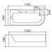 Ванна акриловая WeltWasser WW HB ALSTER 170/80 WT L 170х80х58 с гидромассажем, левосторонняя, белая